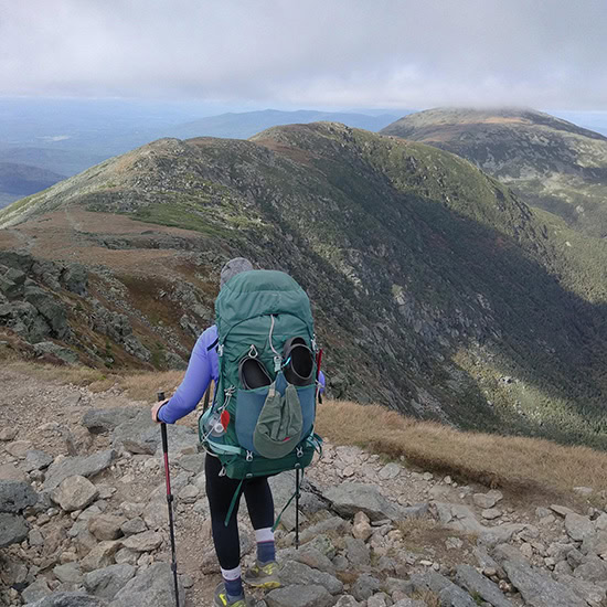A woman hiking on the Appalachian Trail